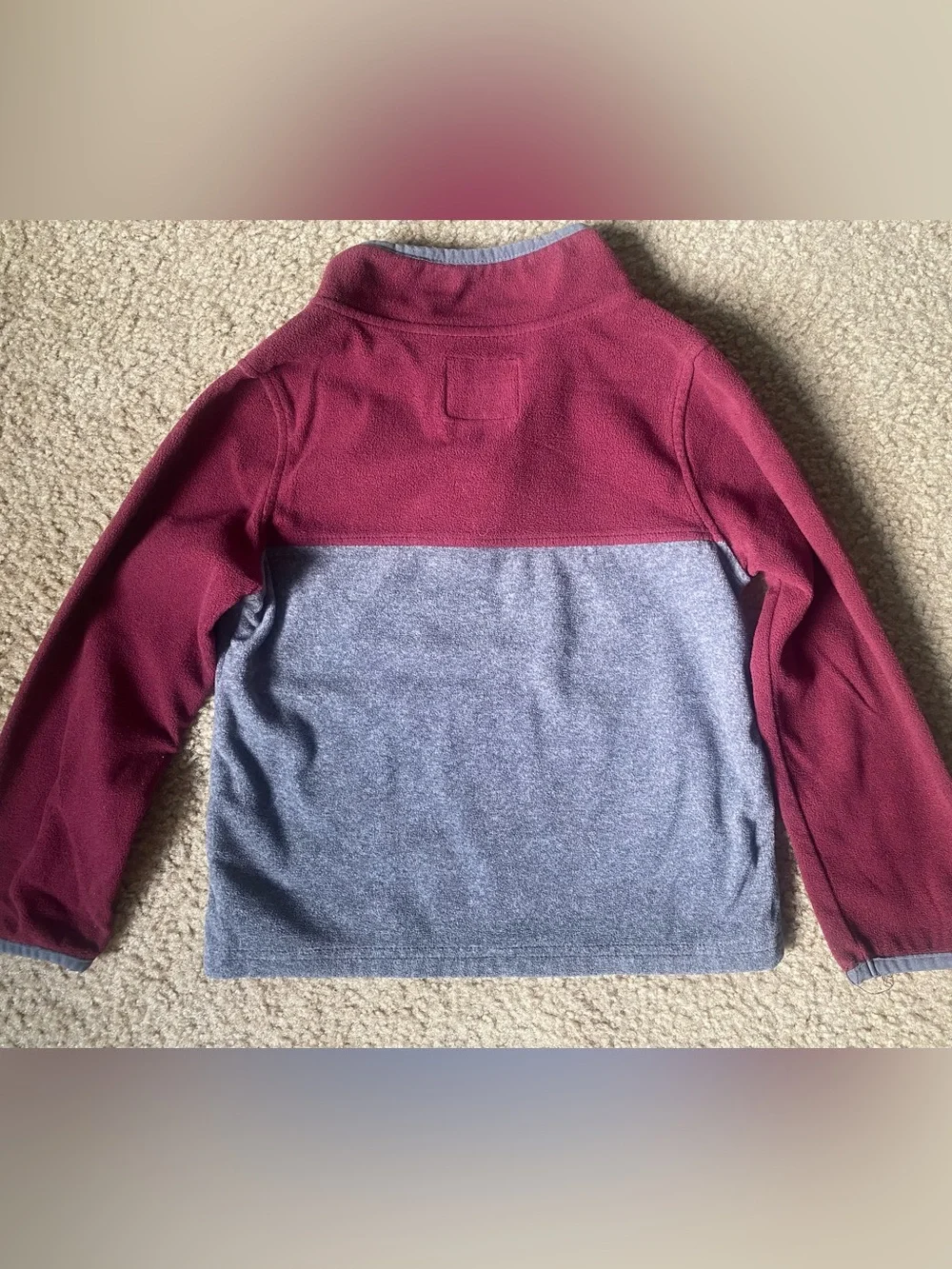 OshKosh B’gosh - Two-Tone Quarter-Zip Sweater - Burgundy and Gray